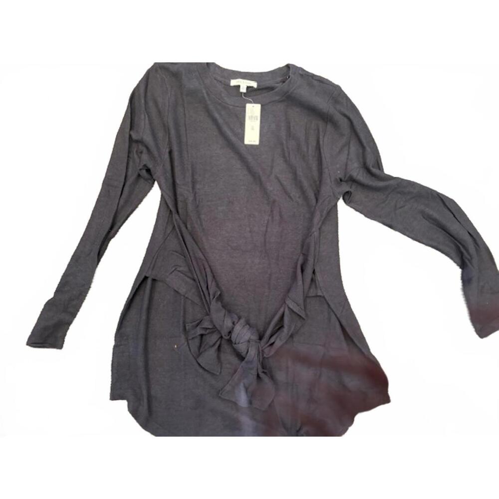 NWT New Anthropologie Black Crew Tie Front Tunic XL - Picture 4 of 5